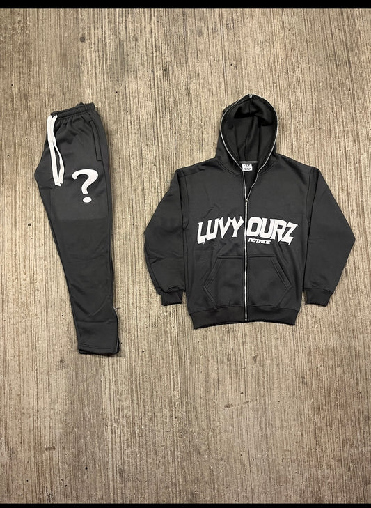 LUVYOURZ - FULL ZIPPED GREY TRACKSUIT