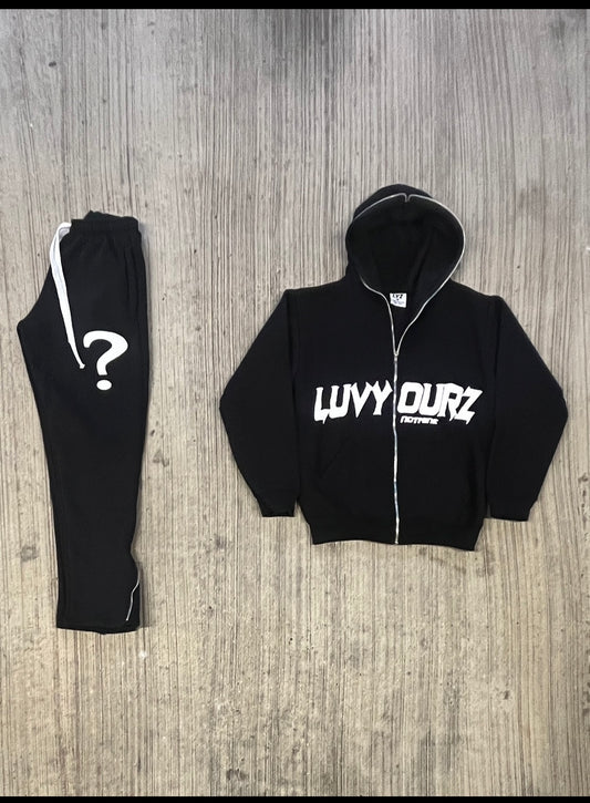 LUVYOURZ - FULL ZIPPED BLACK TRACKSUIT